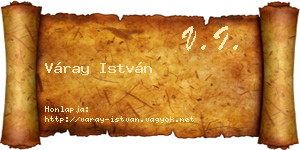 Váray István névjegykártya