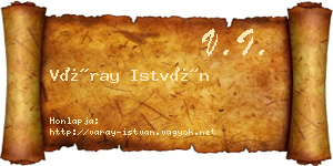 Váray István névjegykártya